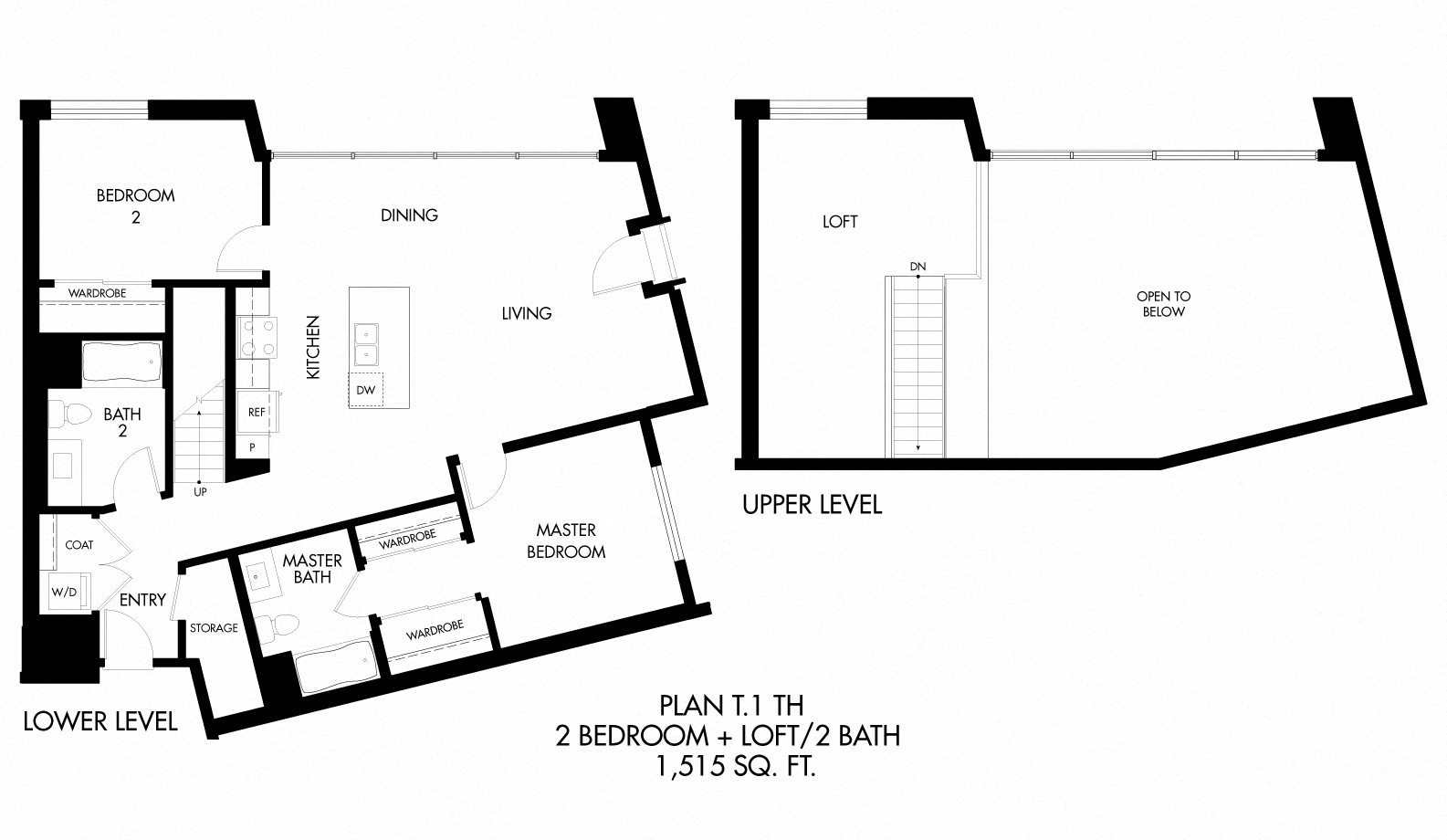Floor plan for 2 beds, 2 baths, 1512 sqft
